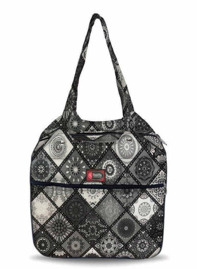Temoli Handbag or Travel Bag for carrying things or also used as a office bag or college bag,Rangoli & Black,2 Pcs - Image 1